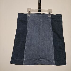 Free People Denim Skirt in Two-Tone Blue